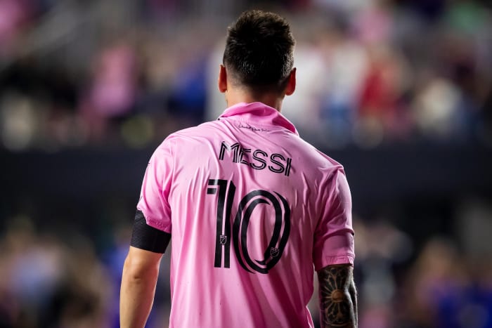 Lionel Messi pictured during his first game as an Inter Miami player in July 2023